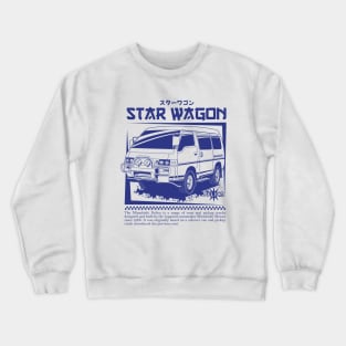 Delica advanture blue print Crewneck Sweatshirt